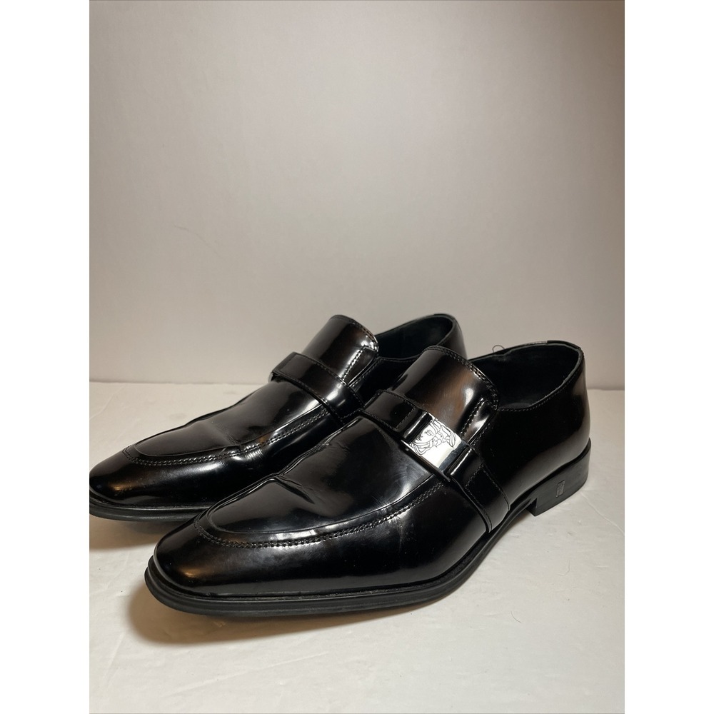 VERSACE COLLECTION Spazzolato Leather Loafer Sz 40 MSRP $695 Medusa Head Strap